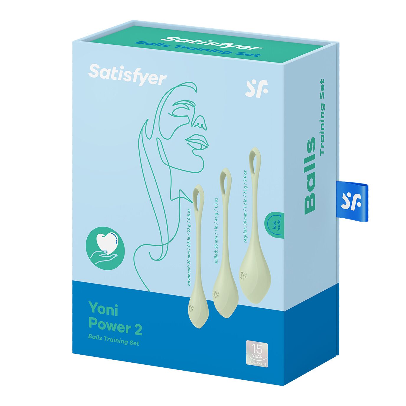 Набір йоні-намистин Satisfyer Yoni Power 2 Light Green, діаметр 2-2,5-3 см, маса 22-44-73 г