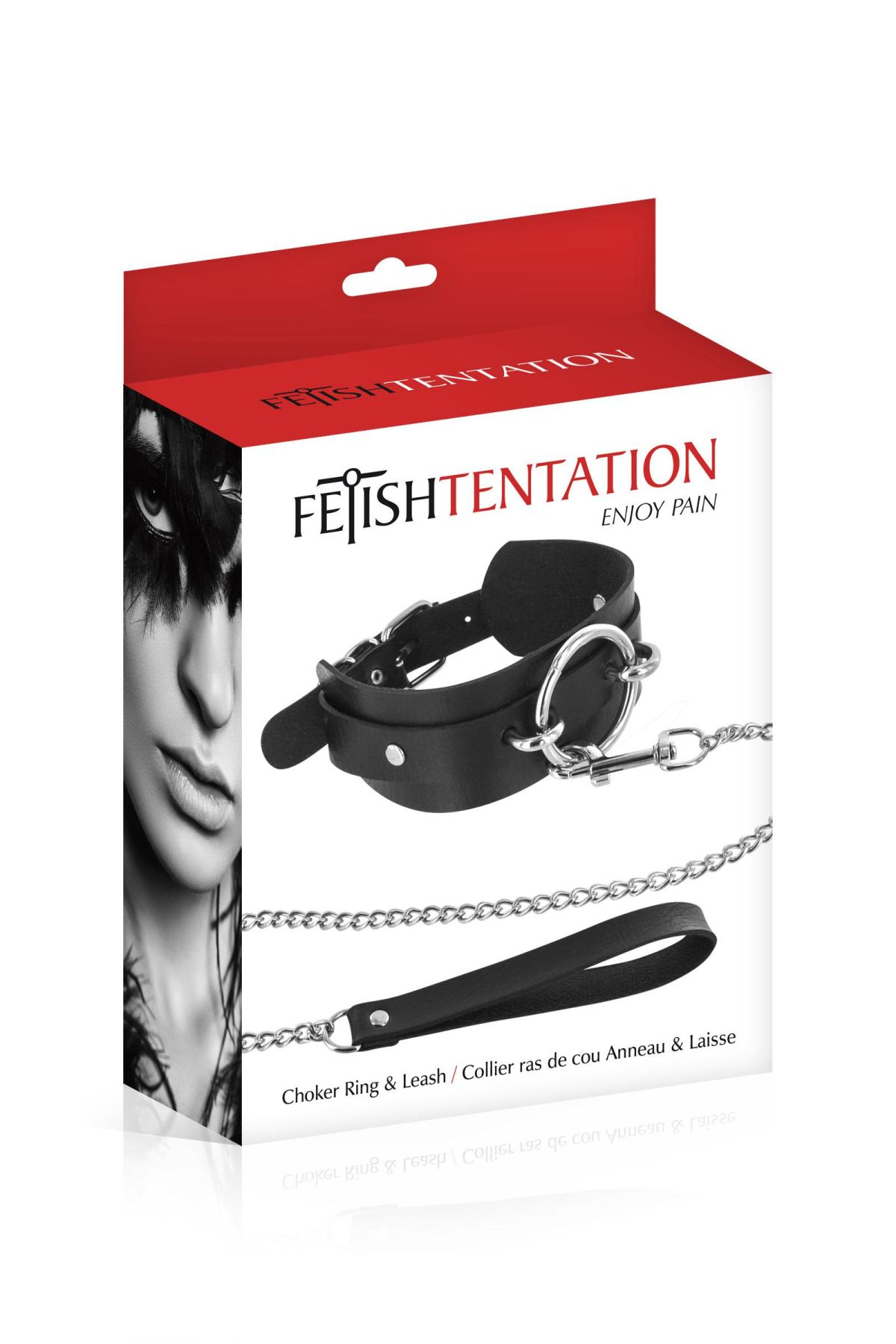 Нашийник великим кільцем та з повідцем Fetish Tentation Ring and Leash