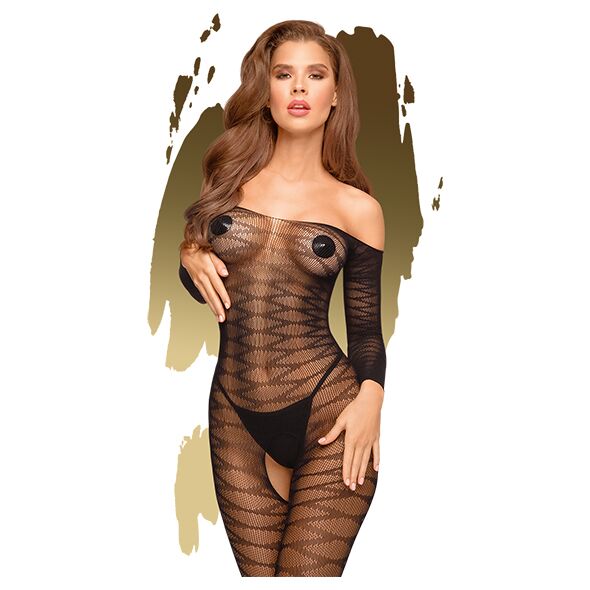 Бодістокінг з довгими рукавами Penthouse - Dreamy Diva Black