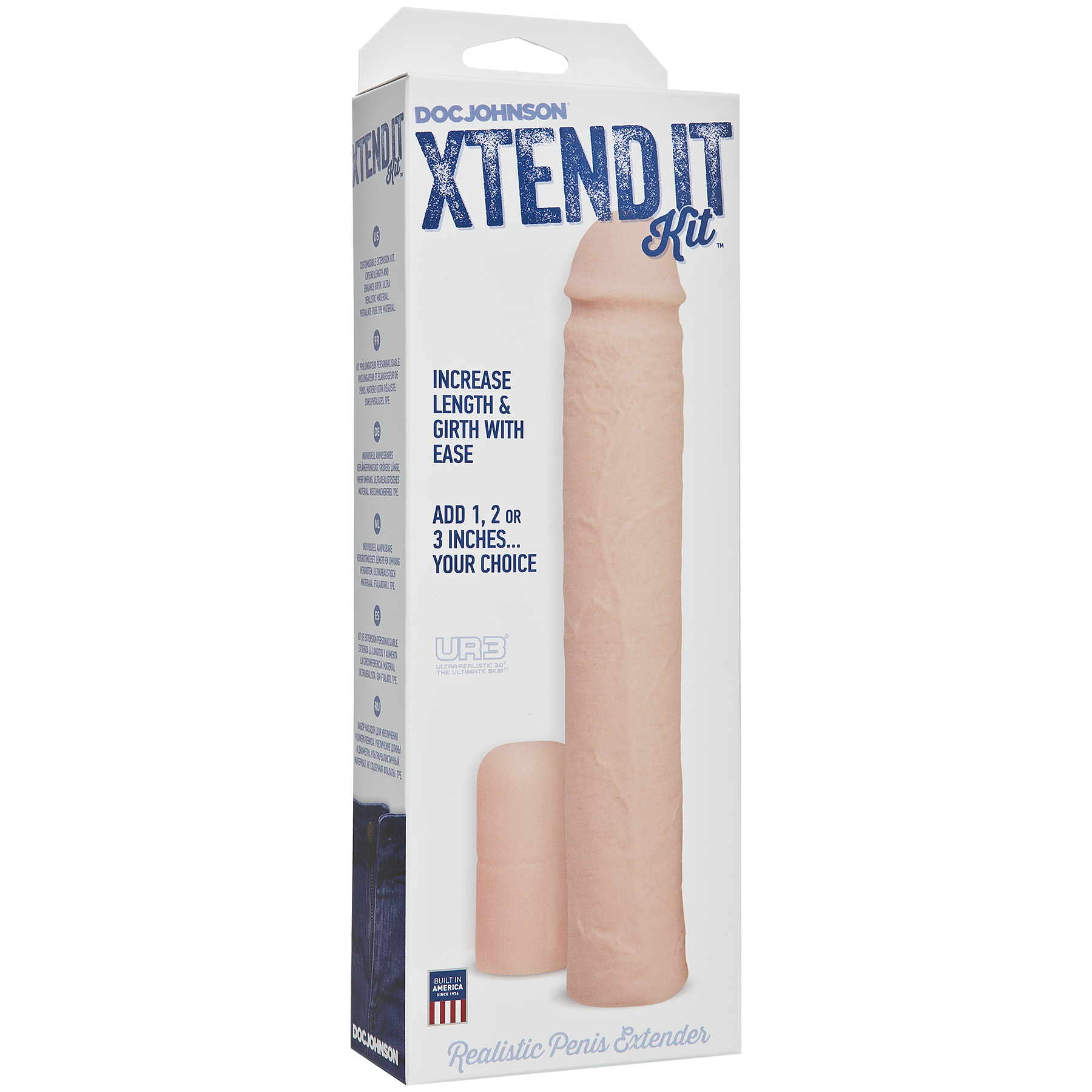 Насадка на член Doc Johnson Xtend It Kit White, подовження (до +7,6 см) і потовщення (до +1,2 см)