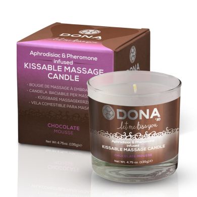 Массажная свеча DONA Kissable Massage Candle Chocolate Mousse (125 мл) с афродизиаками и феромонами