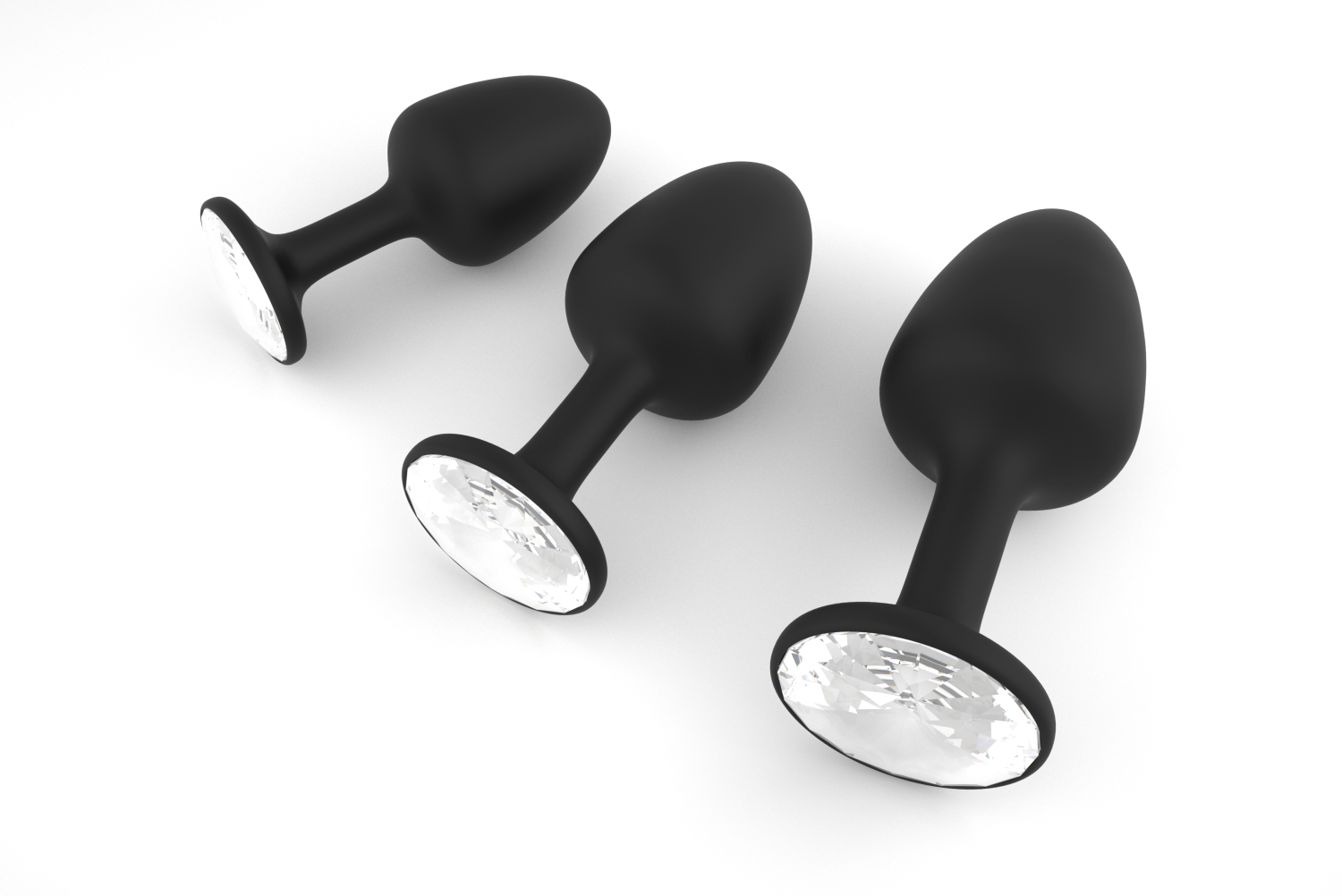 Анальна пробка Dorcel Geisha Plug Diamond M з кулькою всередині, створює вібрації, макс. діам. 3,2см