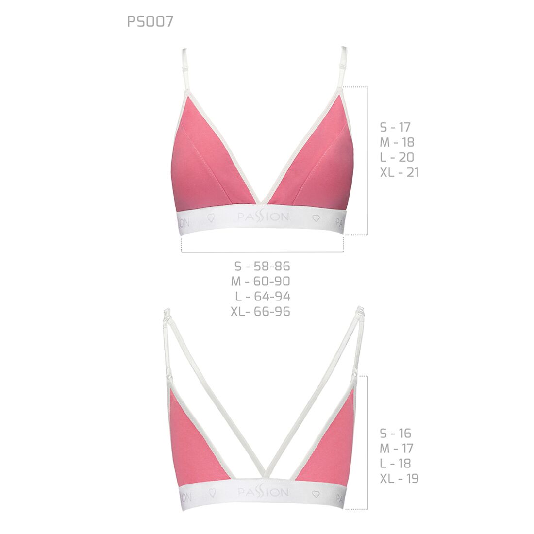 Спортивний топ з подвійними бретелями Passion PS007 TOP M, pink