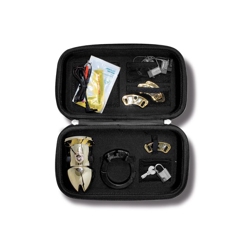 Клітка для члена з електростимуляцією Mystim Pubic Enemy No 1 - Gold Edition