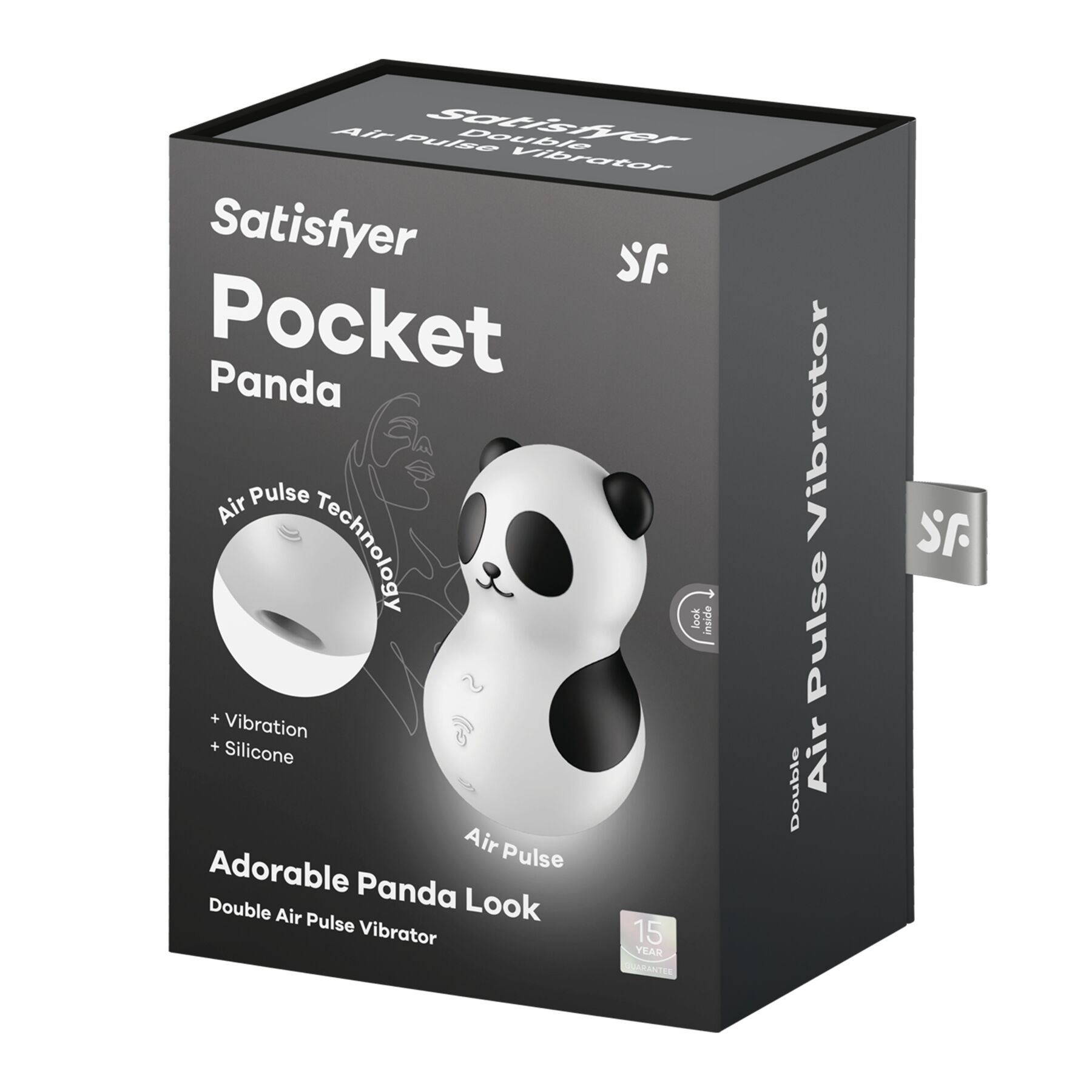 Вакуумний стимулятор з вібрацією Satisfyer Pocket Panda, 12 режимів вібрації, 11 рівнів вакууму