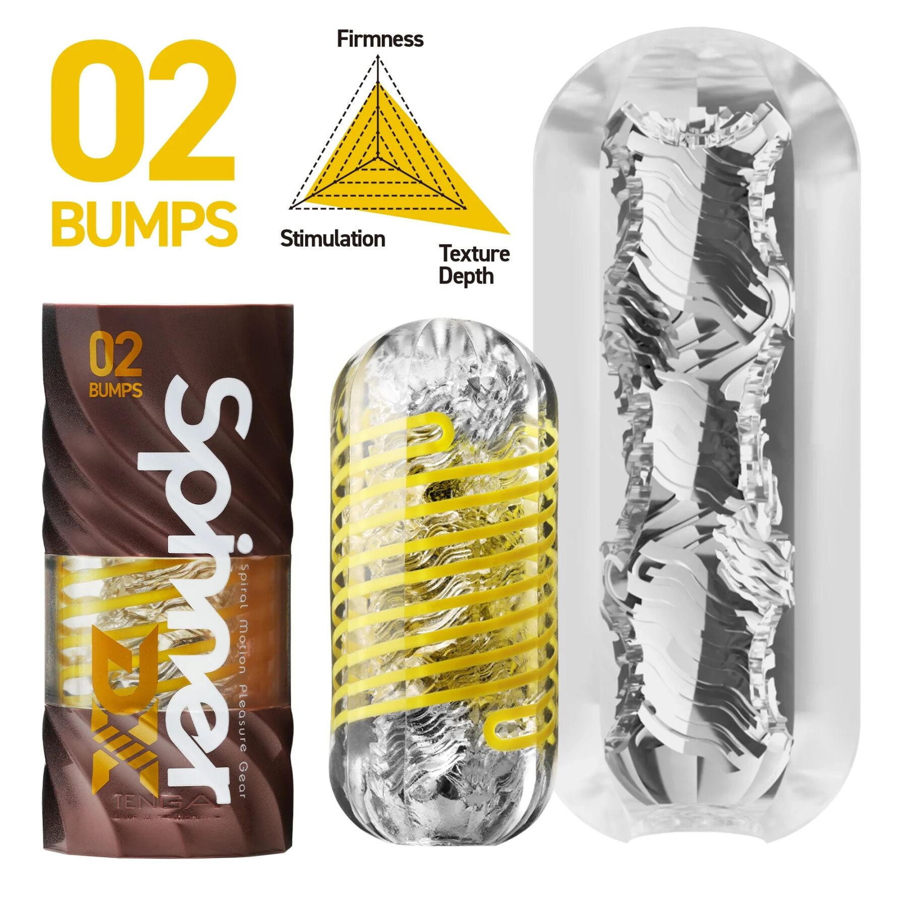 Мастурбатор Tenga Spinner DX 02 Bumps, з пружною стимулювальною спіраллю всередині, середній вплив