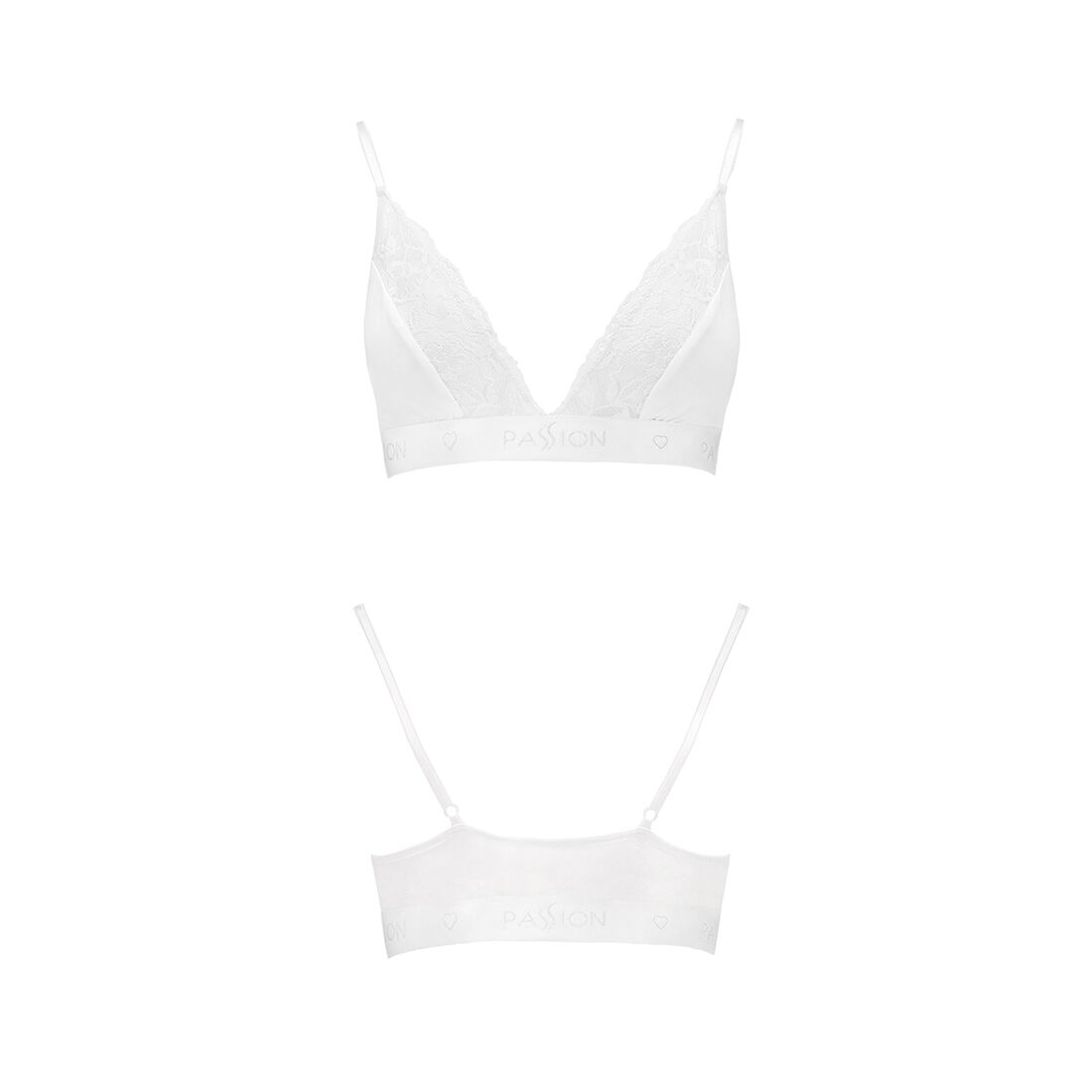 Еластичний топ з мереживом Passion PS001 TOP M, white
