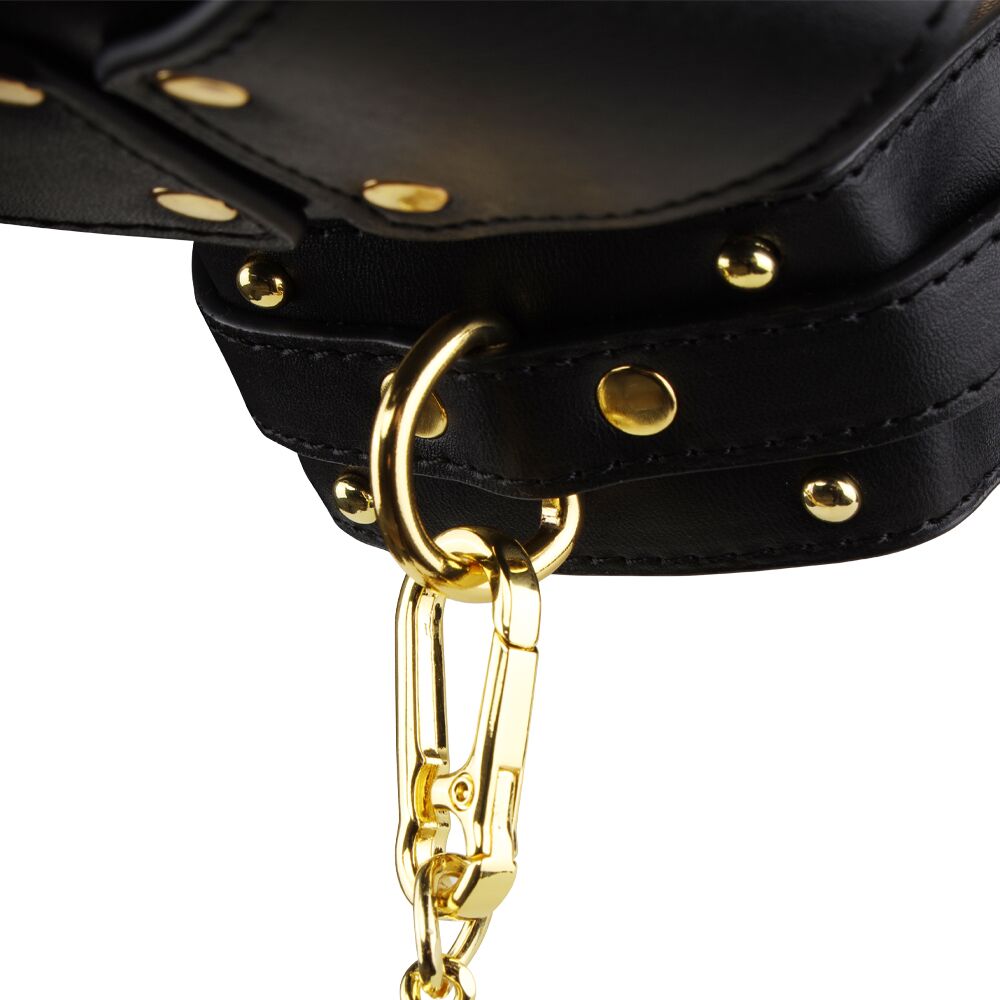 Маска-збруя для мінету з повідцем LOCKINK SEVANDA Blowjob Head Muzzle with Leash, чорна