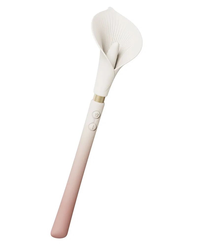 Розкішний вібромасажер Zalo – Calla Blossom Pink, двосторонній, 2 мотори