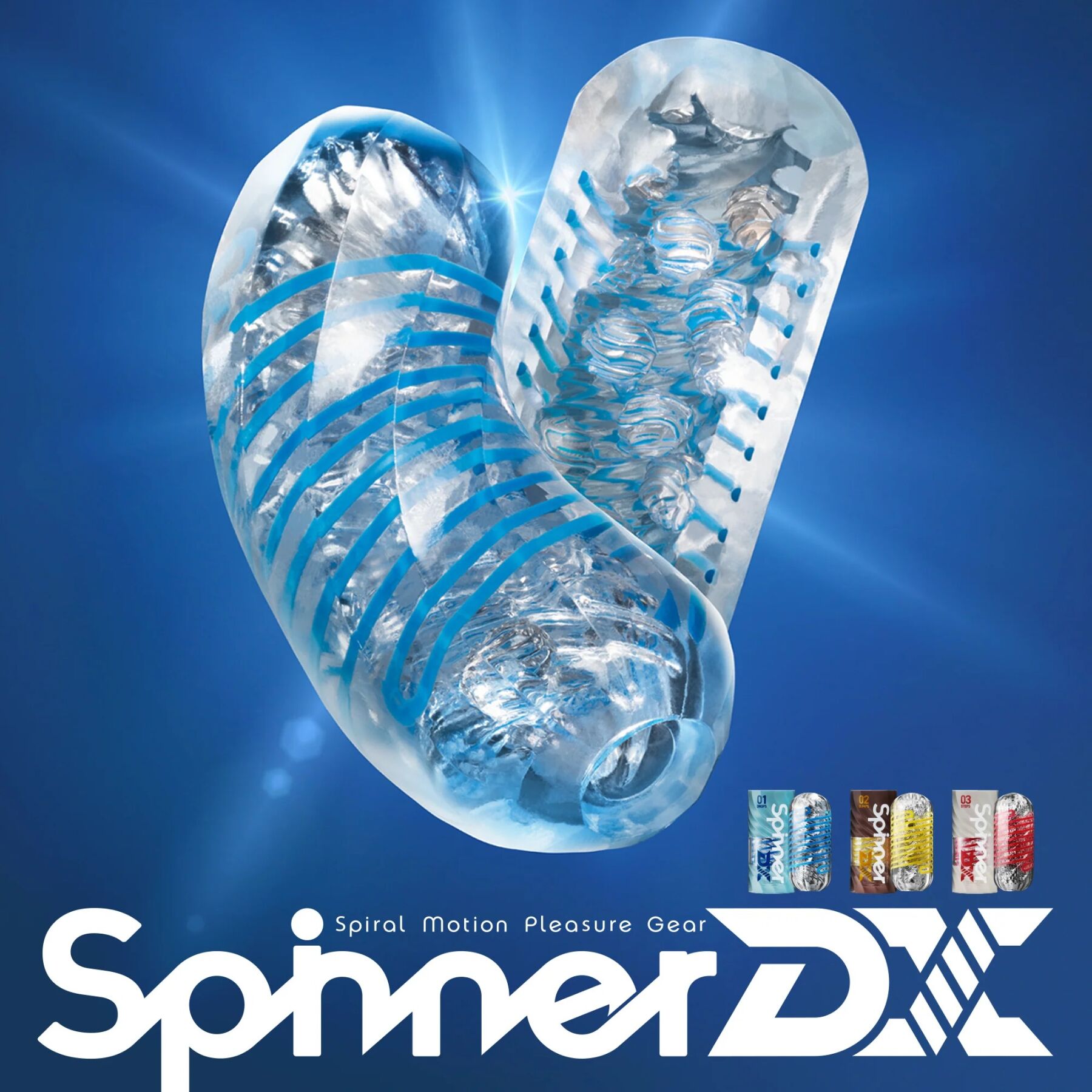 Мастурбатор Tenga Spinner DX 03 Steps, з пружною стимулювальною спіраллю всередині, потужний вплив