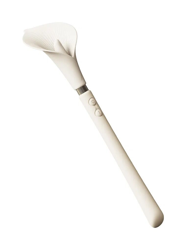 Розкішний вібромасажер Zalo – Calla Ivory White, двосторонній, 2 мотори