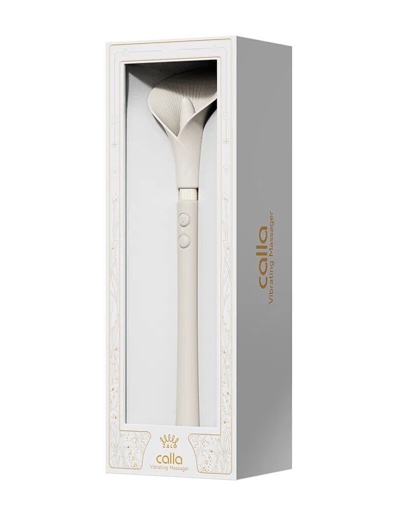 Розкішний вібромасажер Zalo – Calla Ivory White, двосторонній, 2 мотори
