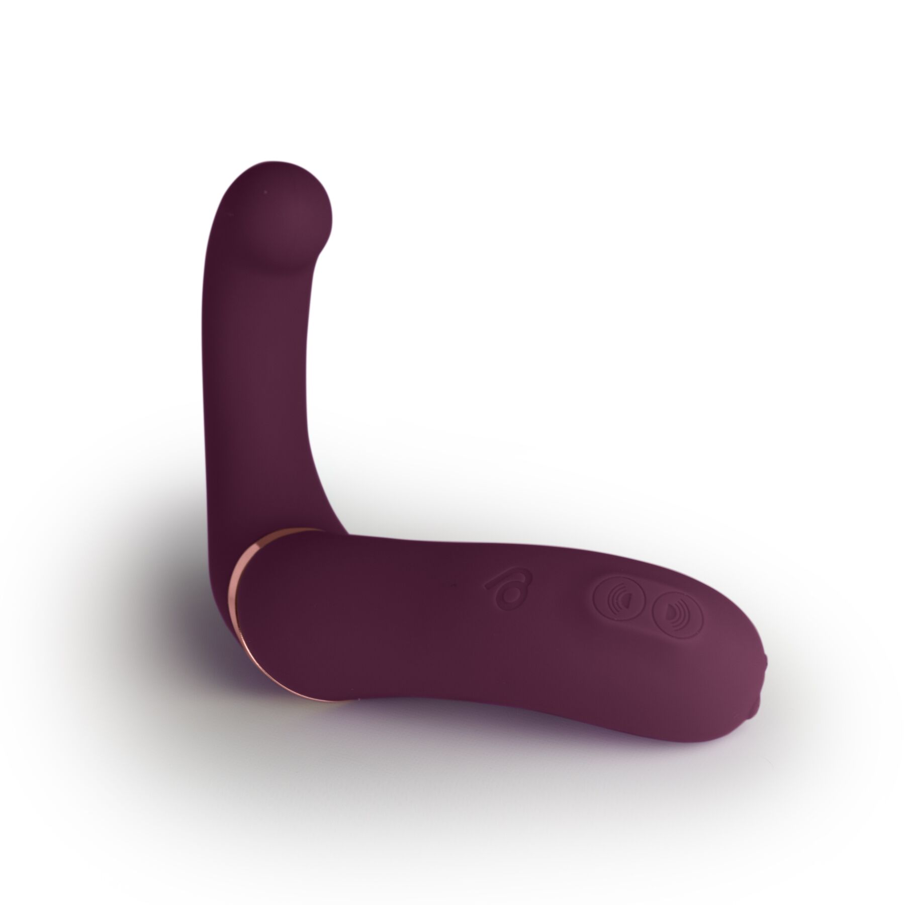 Подвійний вібратор Rocks Off Gemini Burgundy, 2 мотори, по 10 режимів, змінне положення ручки