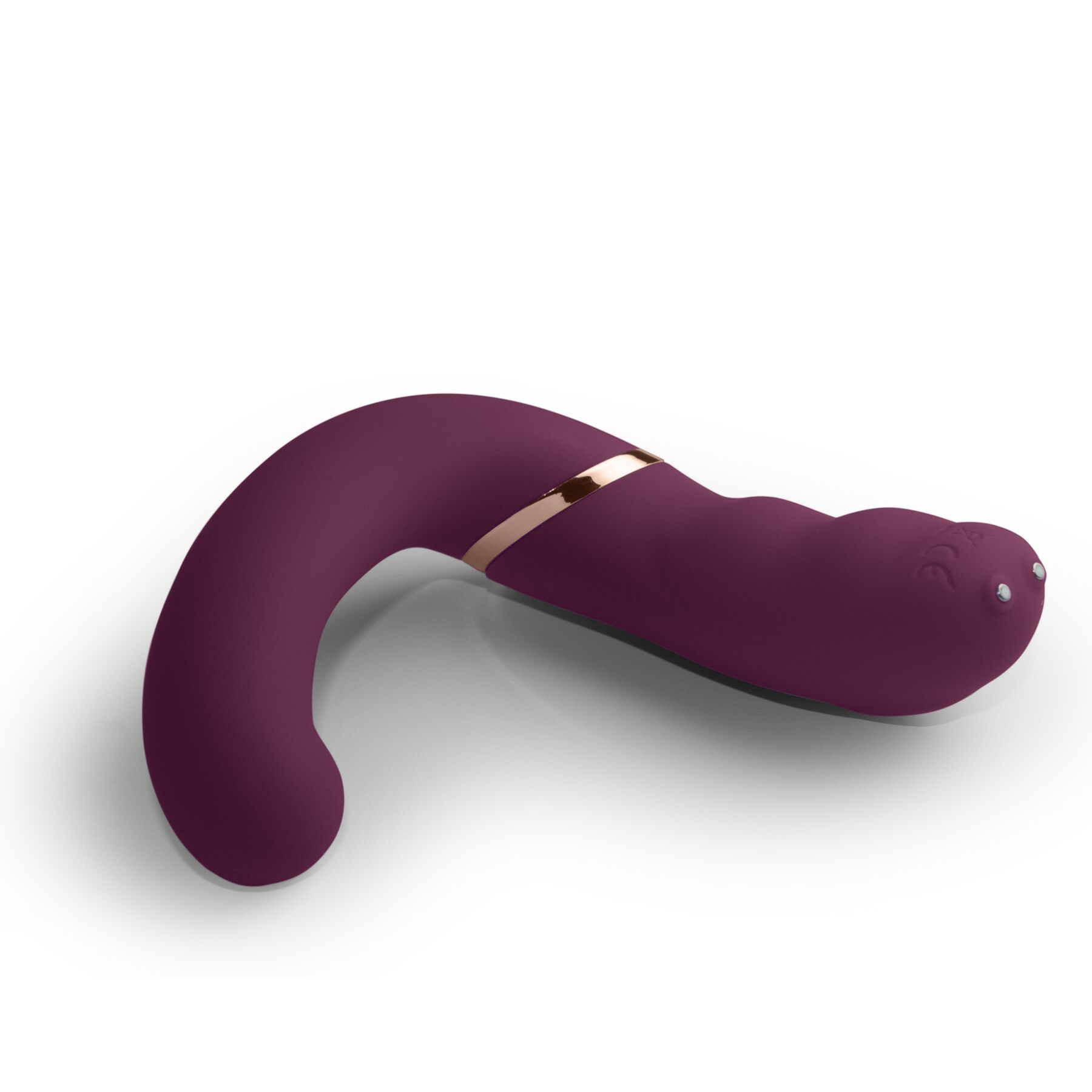 Подвійний вібратор Rocks Off Gemini Burgundy, 2 мотори, по 10 режимів, змінне положення ручки