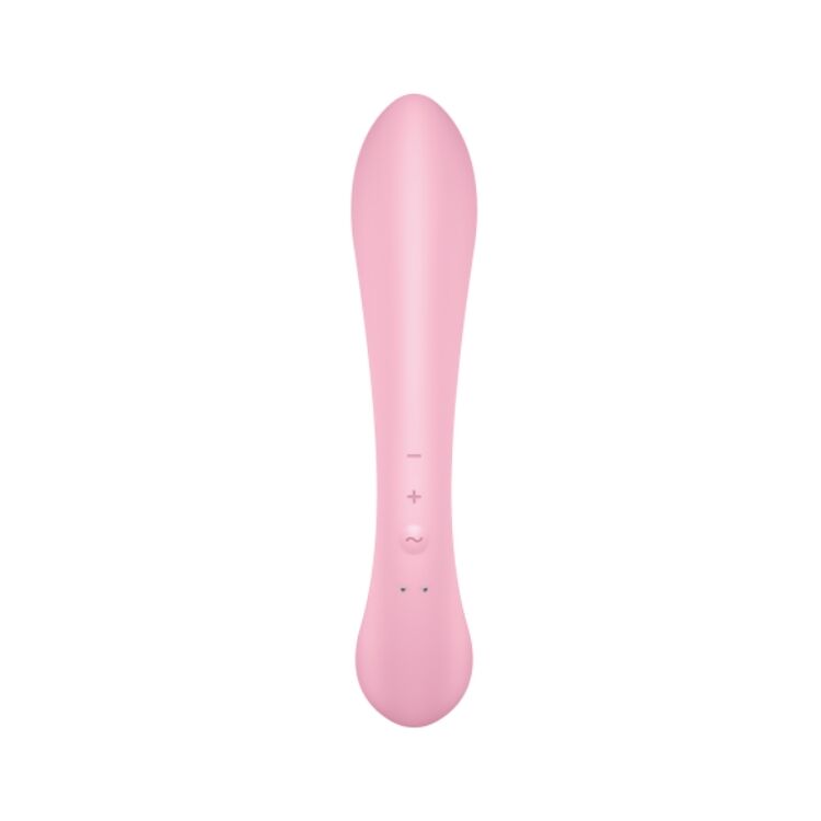 Двосторонній вібратор-кролик Satisfyer Triple Oh Pink, 3 мотори, руків’я-масажер