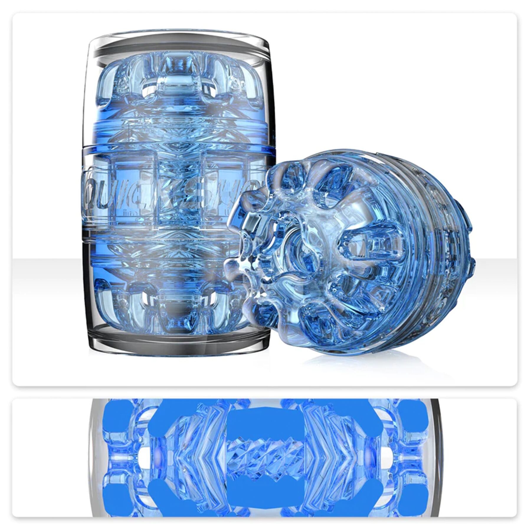 Мастурбатор Fleshlight Quickshot Turbo Blue Ice, компактний, наскрізний, підійде для пар та мінету