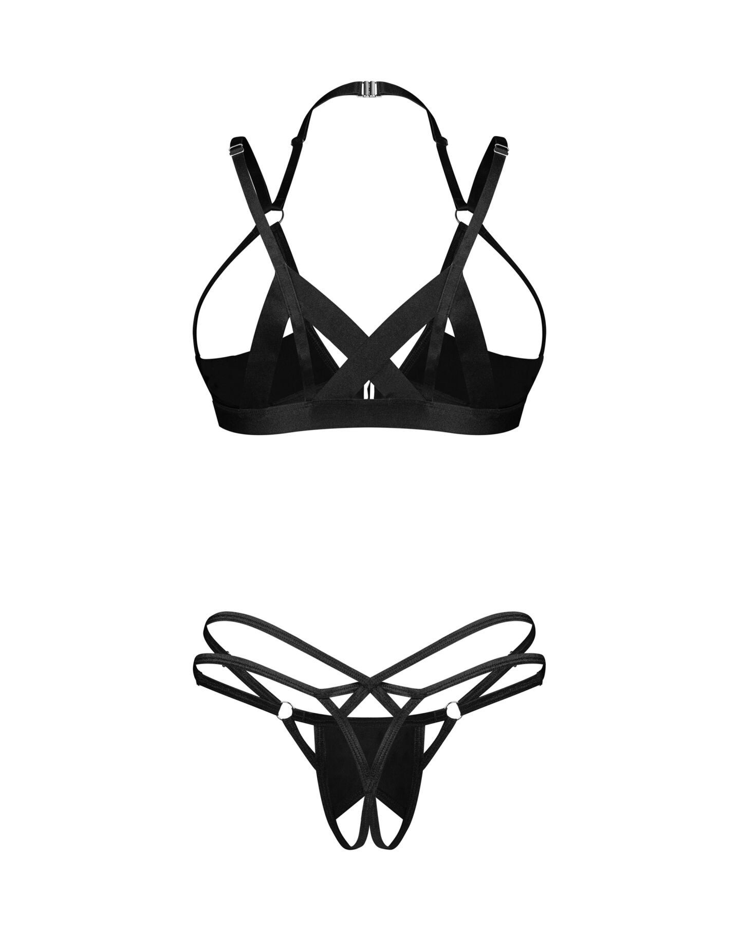 Комплект Obsessive Keira Lise 2-pcs crotchless set L/XL