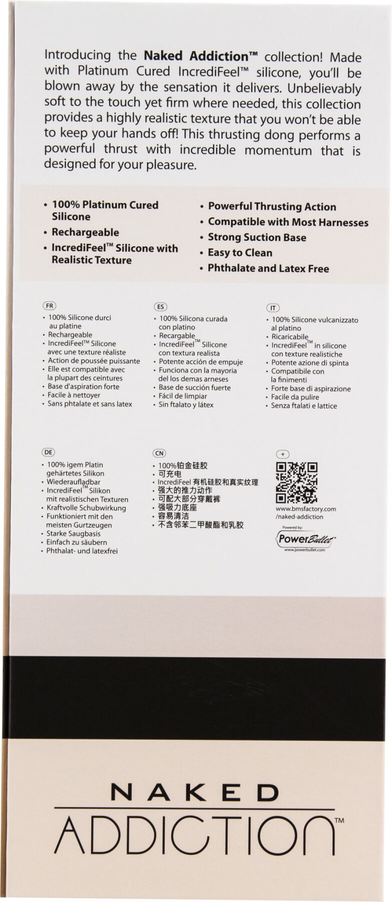 Фалоімітатор з пульсацією Naked ADDICTION Dominic 9″ Vanilla, пульт ДК, діаметр 4,2 см