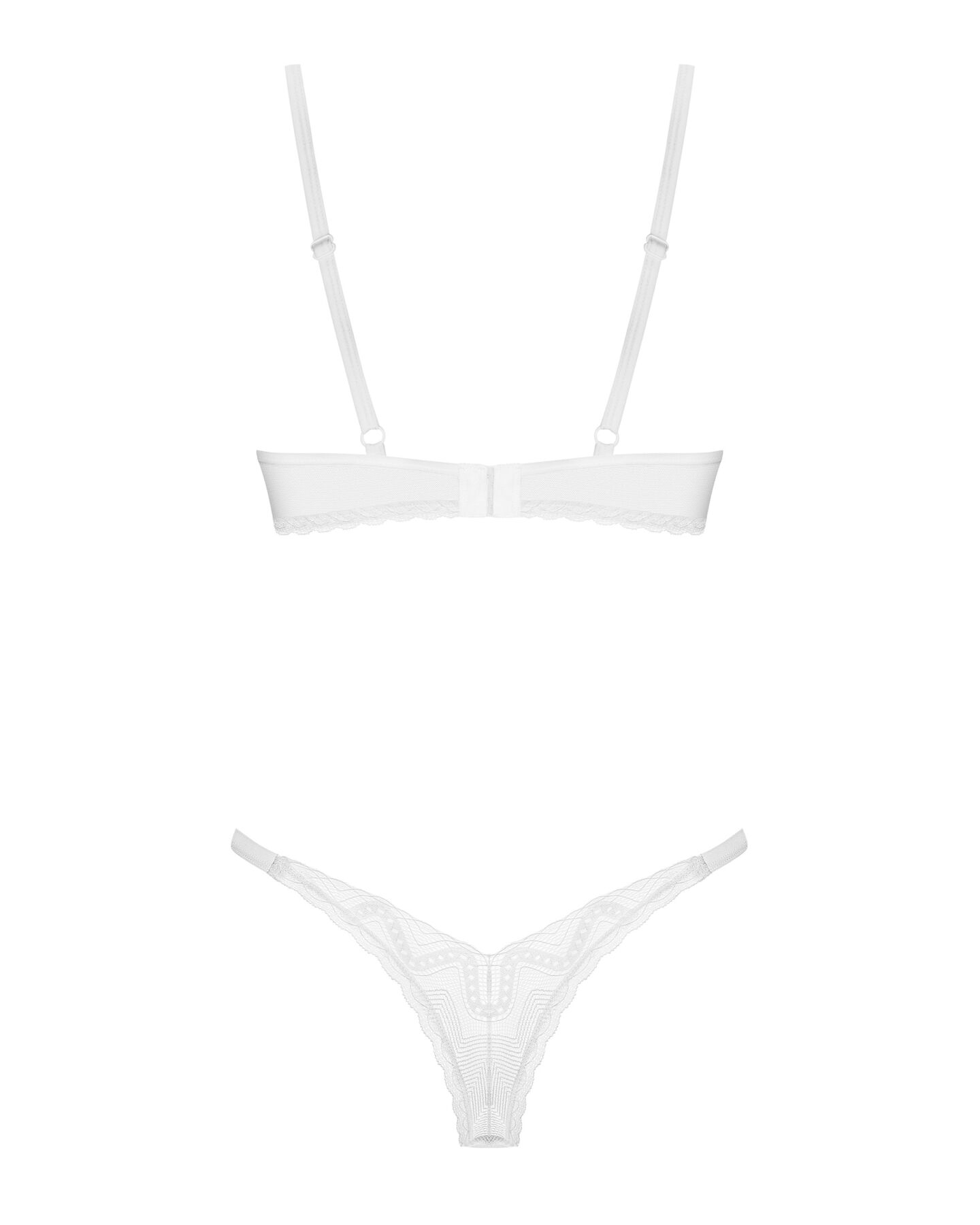 Комплект Obsessive Alissium 2-pcs set, XL/2XL, мереживо, ліф з м’якою чашкою, трусики танга