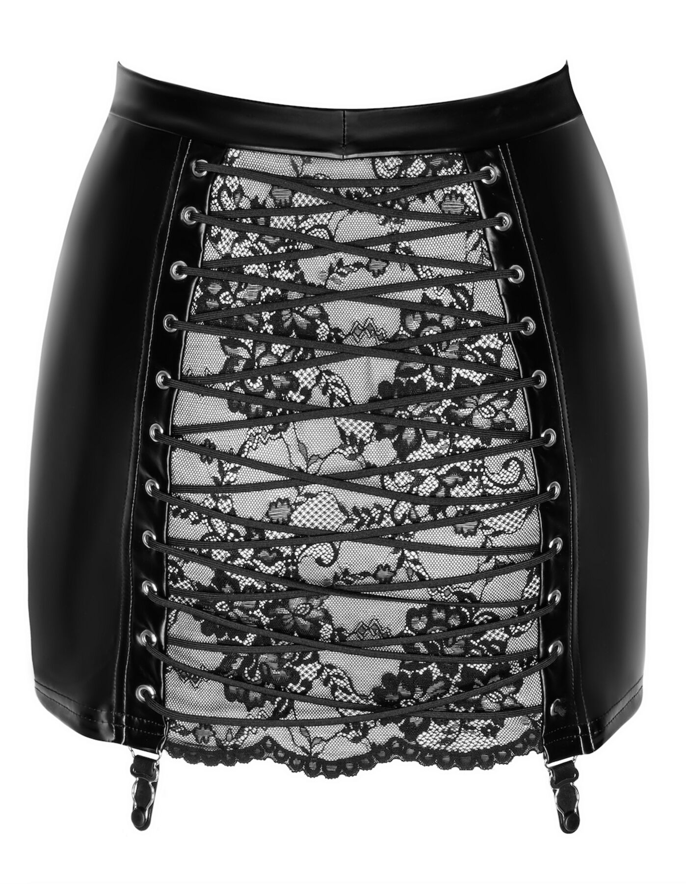 Спідниця Noir Handmade F341 Powerwetlook and lace skirt - M