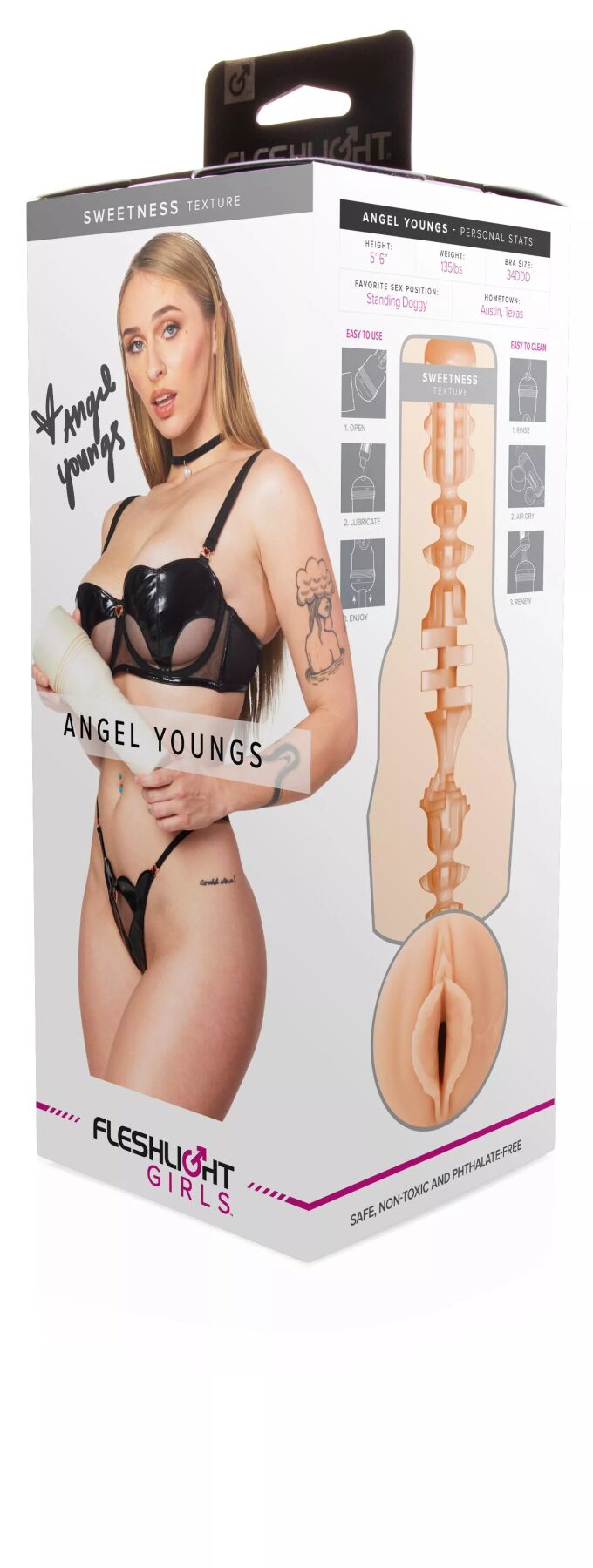 Мастурбатор Fleshlight Girls: Angel Youngs - Sweetness, зі зліпка вагіни, дуже ніжний