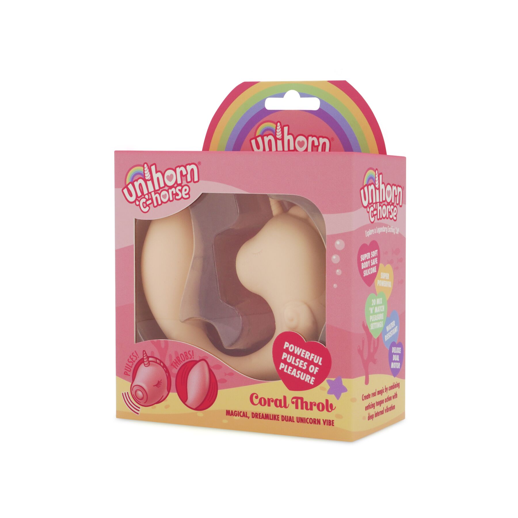Вібратор-єдиноріжка Unihorn – C Horse – Coral Throb, вагінально-кліторальна стимуляція, 2 мотори по 10 режимів