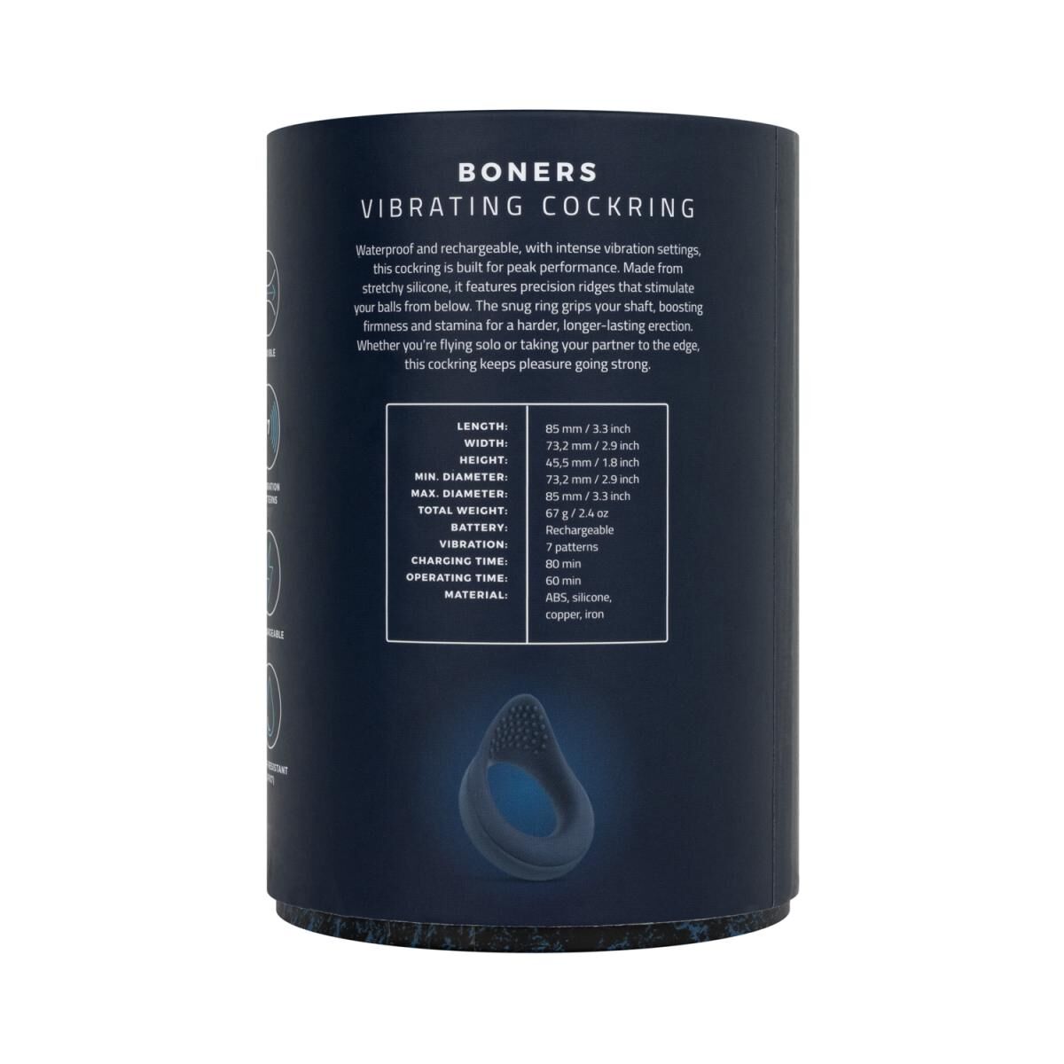 Ерекційне кільце Boners Vibrating Cock Ring with Perineum Stimulation