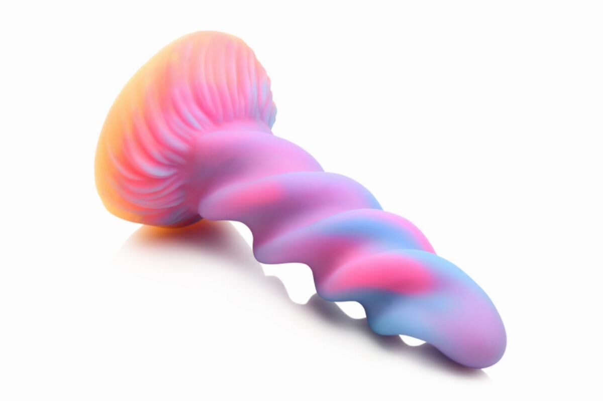 Фентезійний фалоімітатор Creature Cocks Glow-in-the-Dark Unicorn Dildo, світиться в темряві, 20,6 см