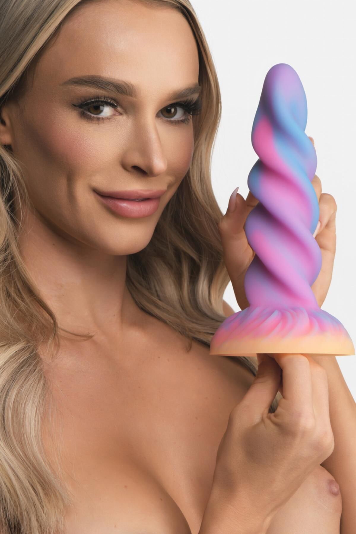 Фентезійний фалоімітатор Creature Cocks Glow-in-the-Dark Unicorn Dildo, світиться в темряві, 20,6 см