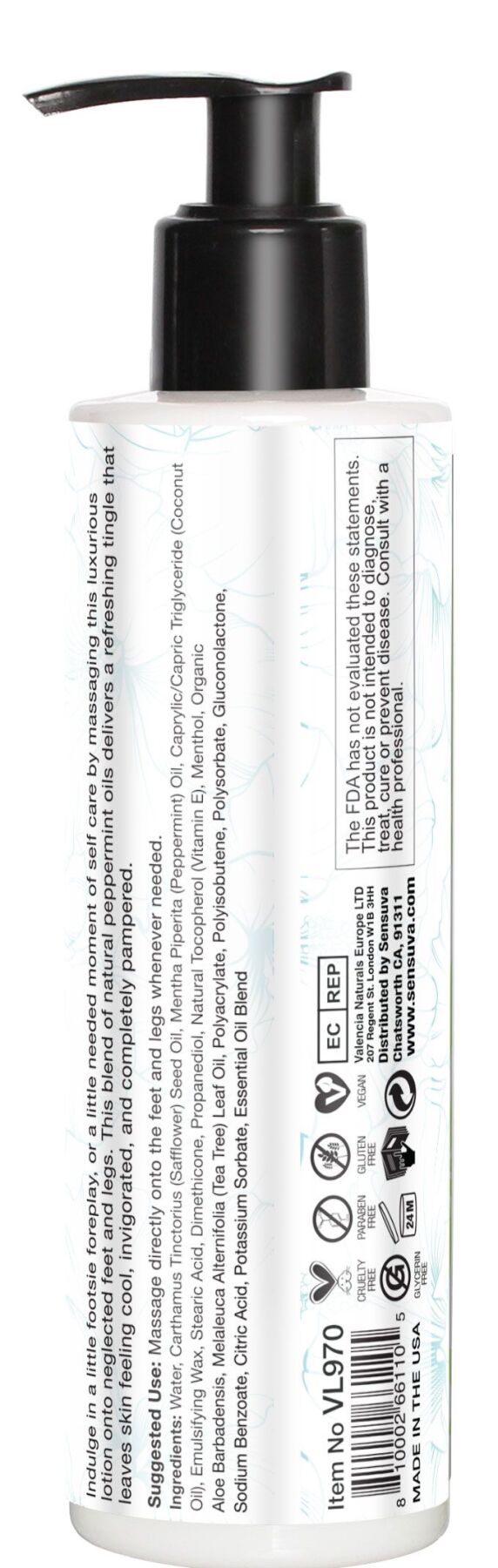 Лосьйон для масажу ніг та ступень Sensuva ELXYR Massage Lotion Peppermint (236 мл)