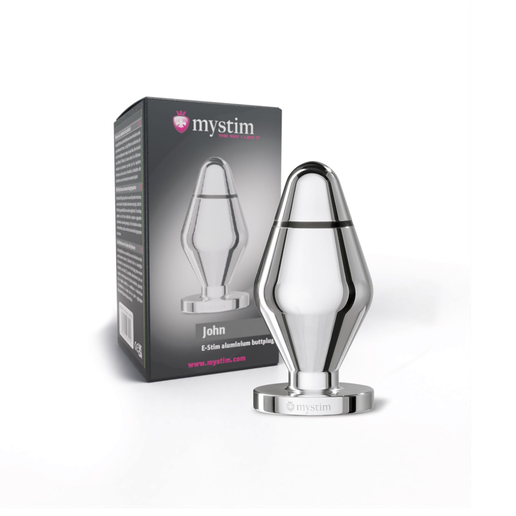 Металева анальна пробка Mystim John для електростимулятора, діаметр 5 см