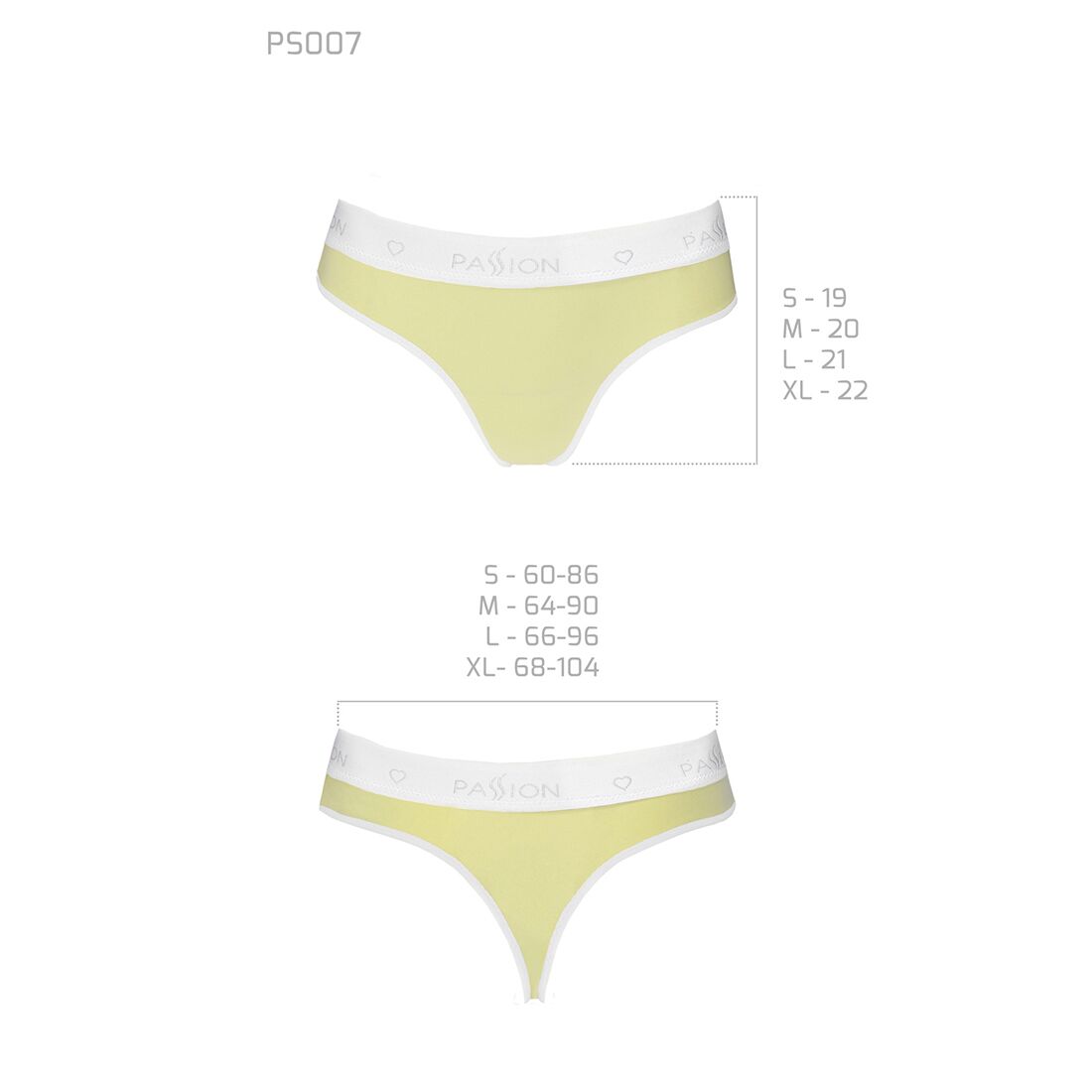 Спортивні трусики-стрінги Passion PS007 PANTIES XL, yellow