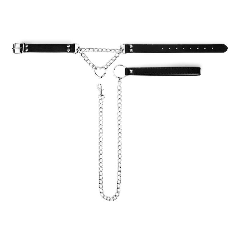 Нашийник з повідцем Bedroom Fantasies: Collar with Chain - Silver