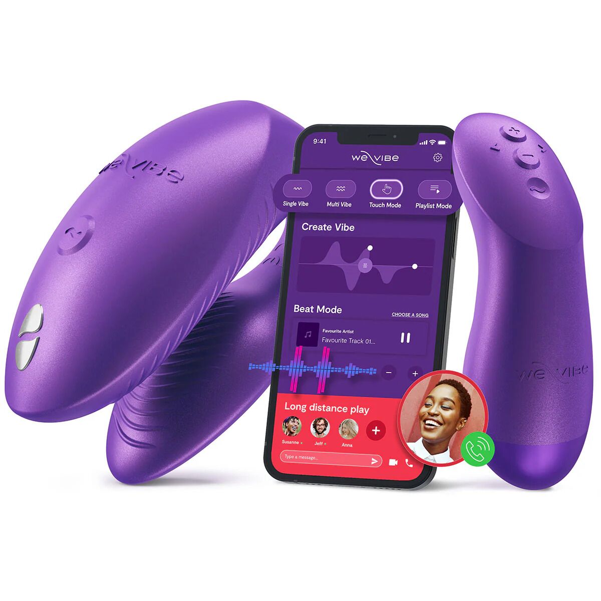 Смарт-вібратор для пар We-Vibe Chorus Pro Cosmic Purple