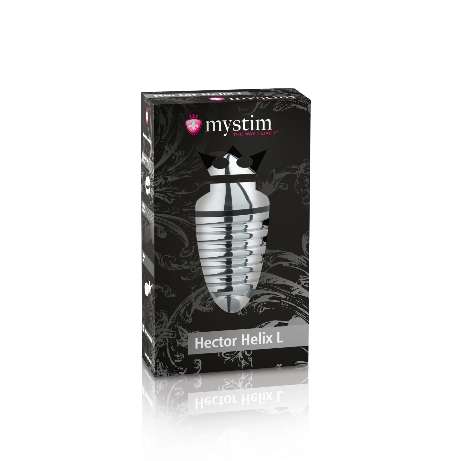 Металева анальна пробка Mystim Hector Helix L для електростимулятора, діаметр 5 см