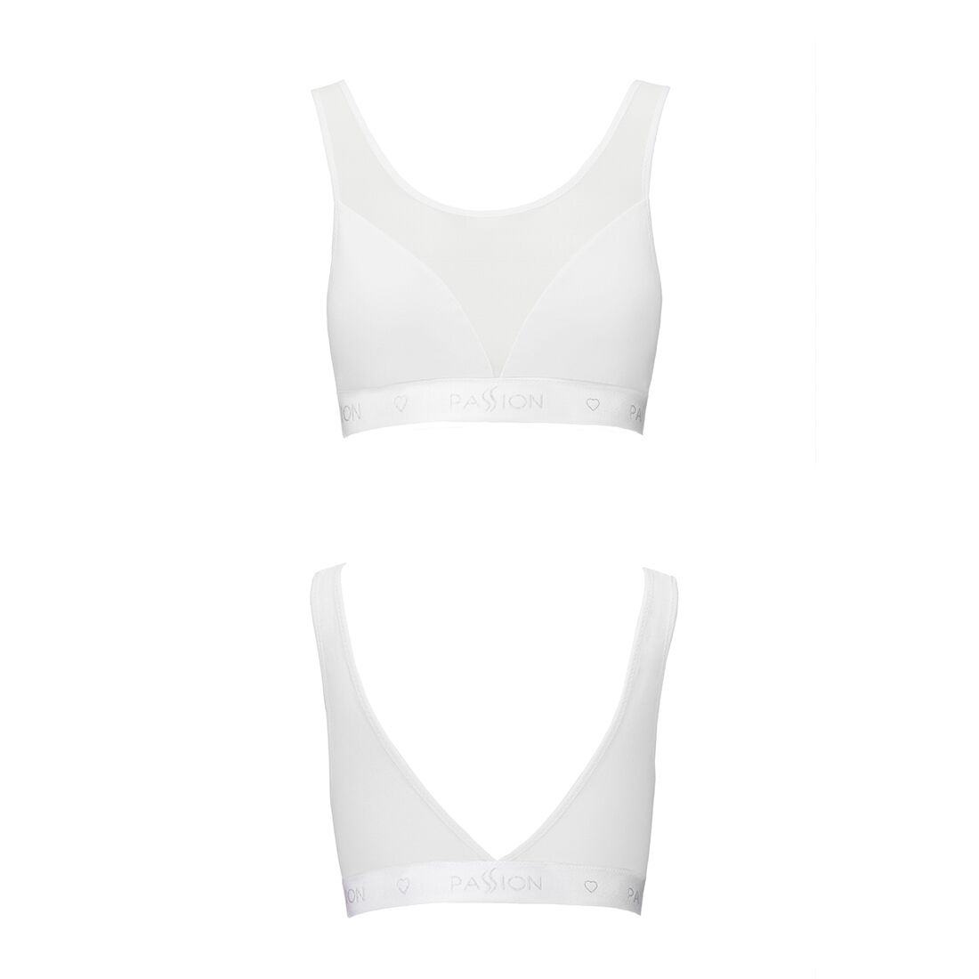 Топ з прозорою вставкою Passion PS002 TOP L, white