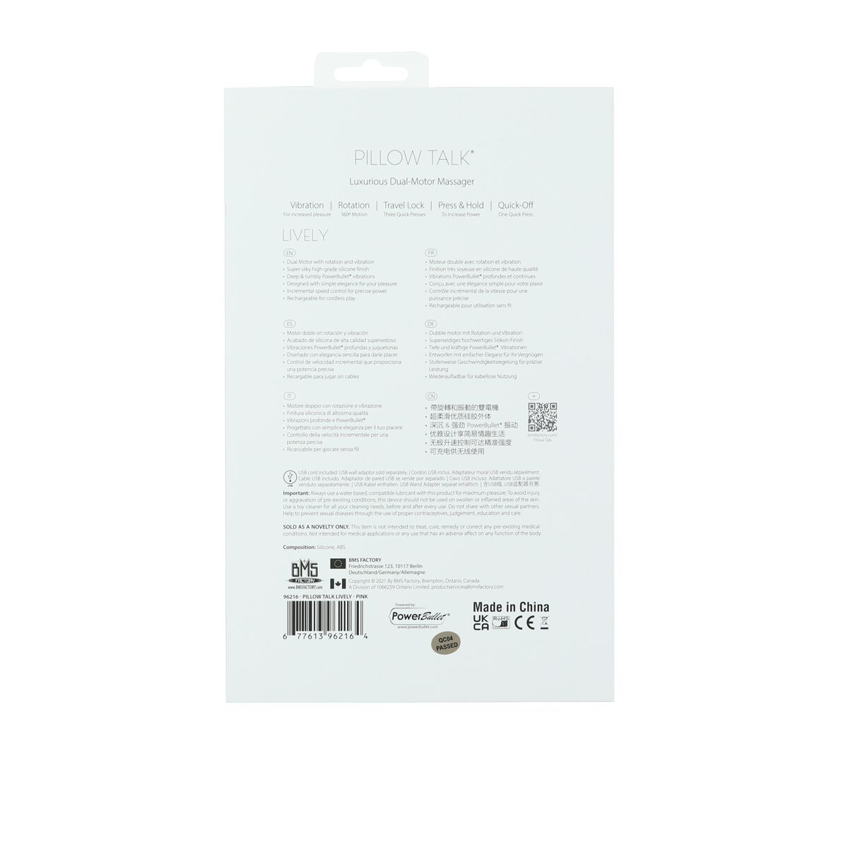 Розкішний кролик з ротацією та вібрацією Pillow Talk Lively Pink, кристал Сваровскі