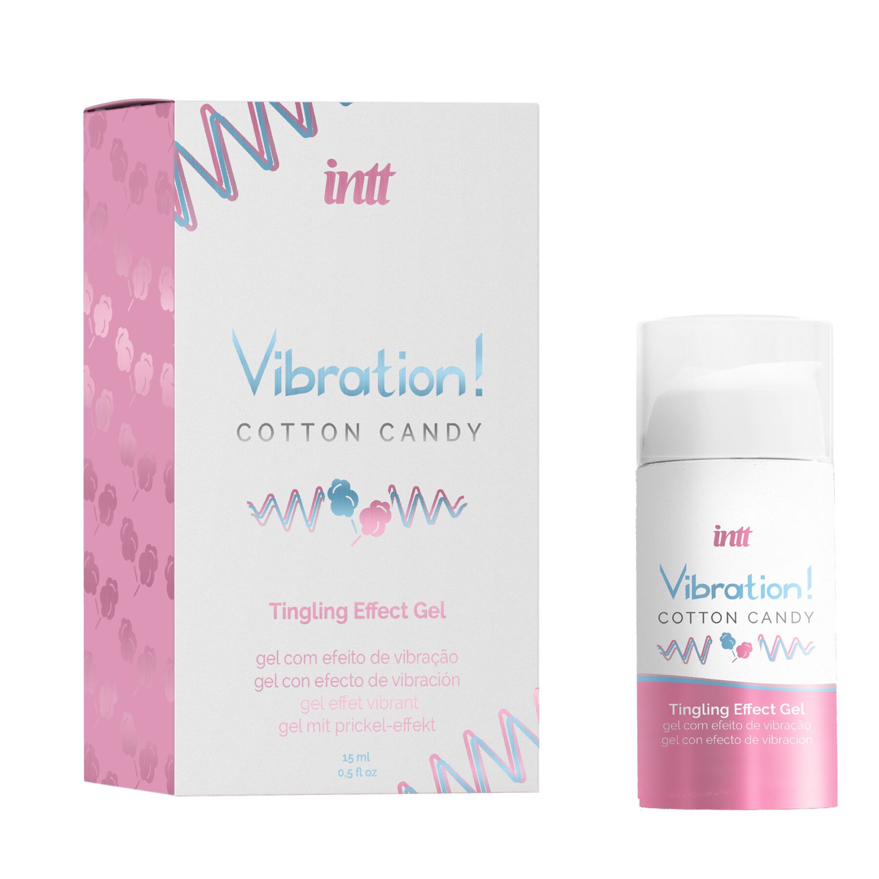 Рідкий вібратор Intt Vibration Cotton Candy (15 мл), густий гель, дуже смачний, діє до 30 хвилин