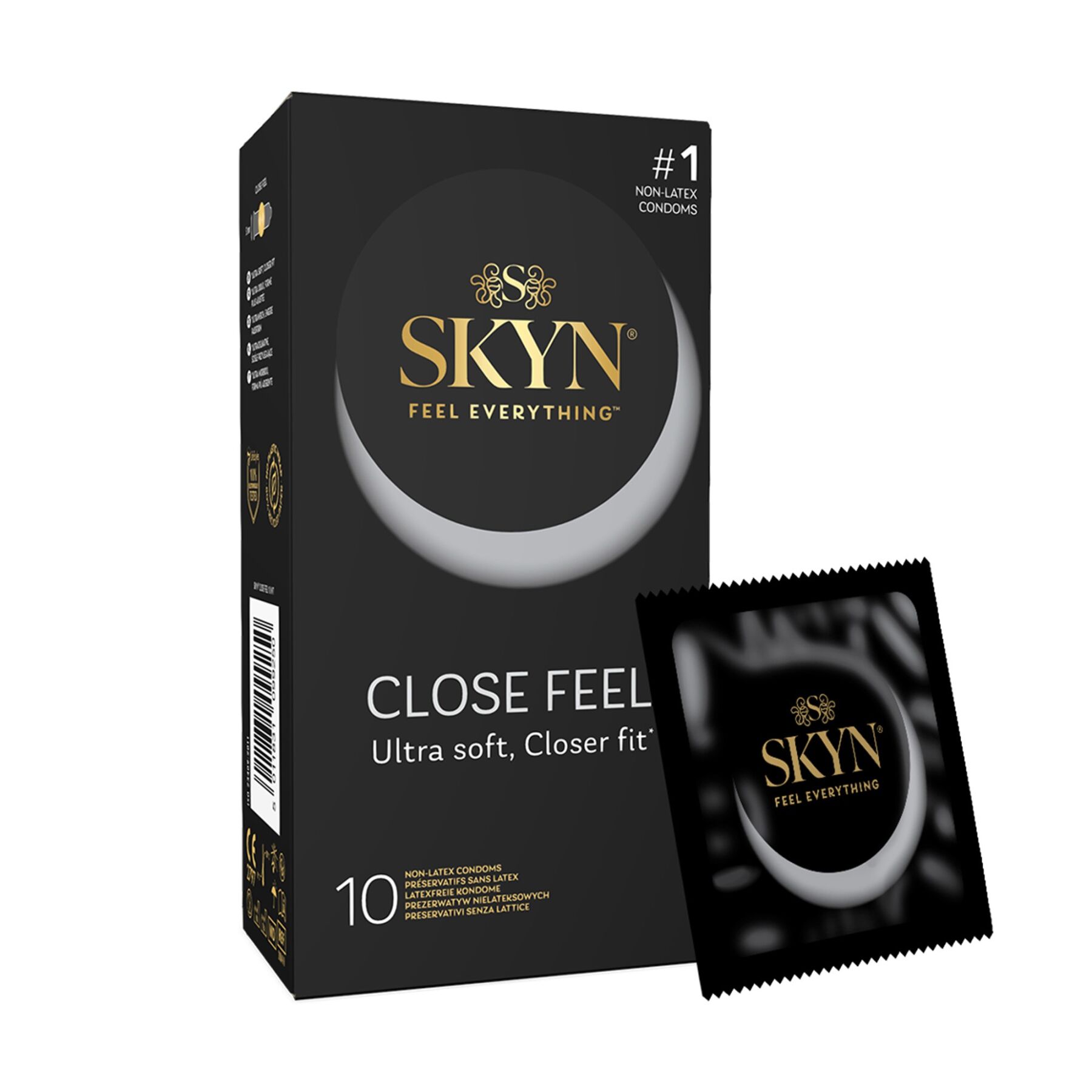 Безлатексні преміум-презервативи SKYN Close Feel 10 шт, щільна посадка