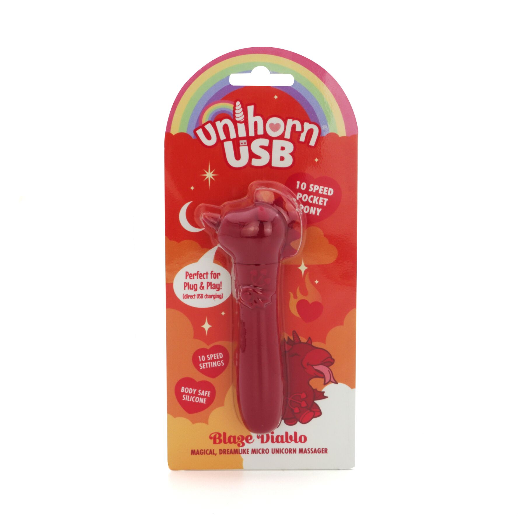 Вібратор-єдиноріжка Unihorn USB Bullet – Blaze Diablo віброкуля, USB-зарядка, 10 режимів
