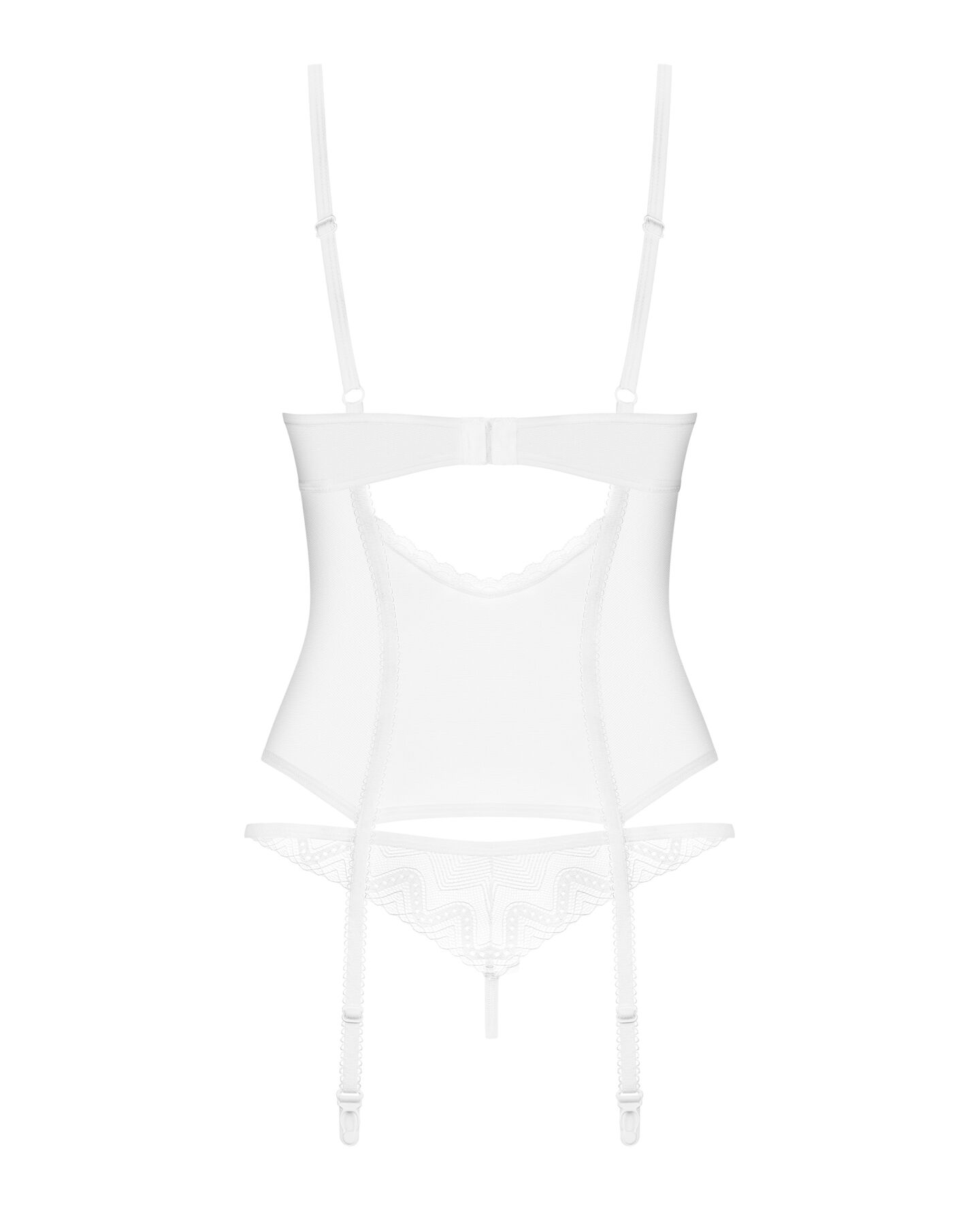 Корсет Obsessive Alissium corset & thong, M/L, гнучкі кісточки, відкрита спина, стрінги в комплекті