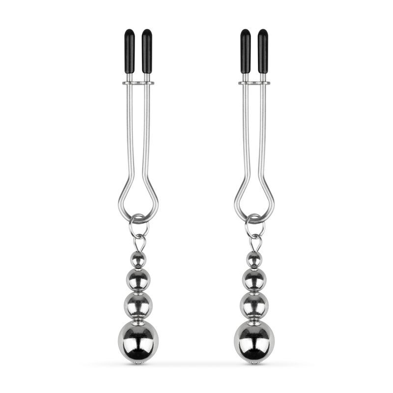 Затискачі для сосків Bedroom Fantasies: Nipple Clamps with Beaded Chain - Silver