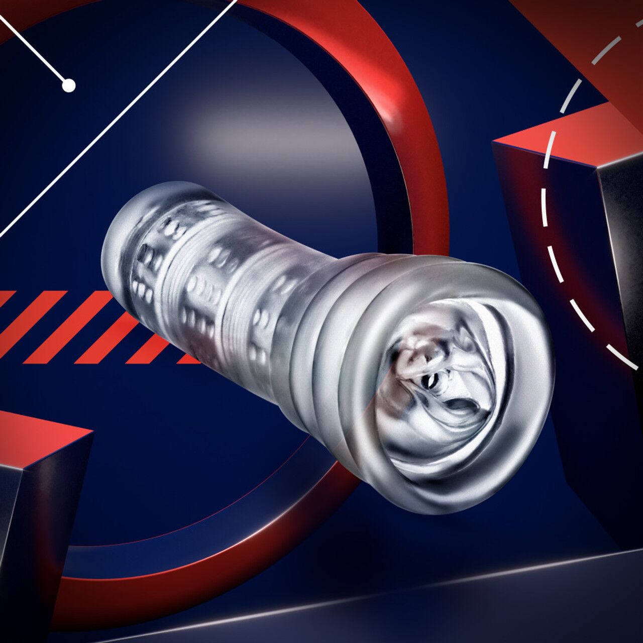 Мастурбатор Blush Rize – Luz Glow in the Dark Masturbator – Clear, всмоктування, світиться в темряві