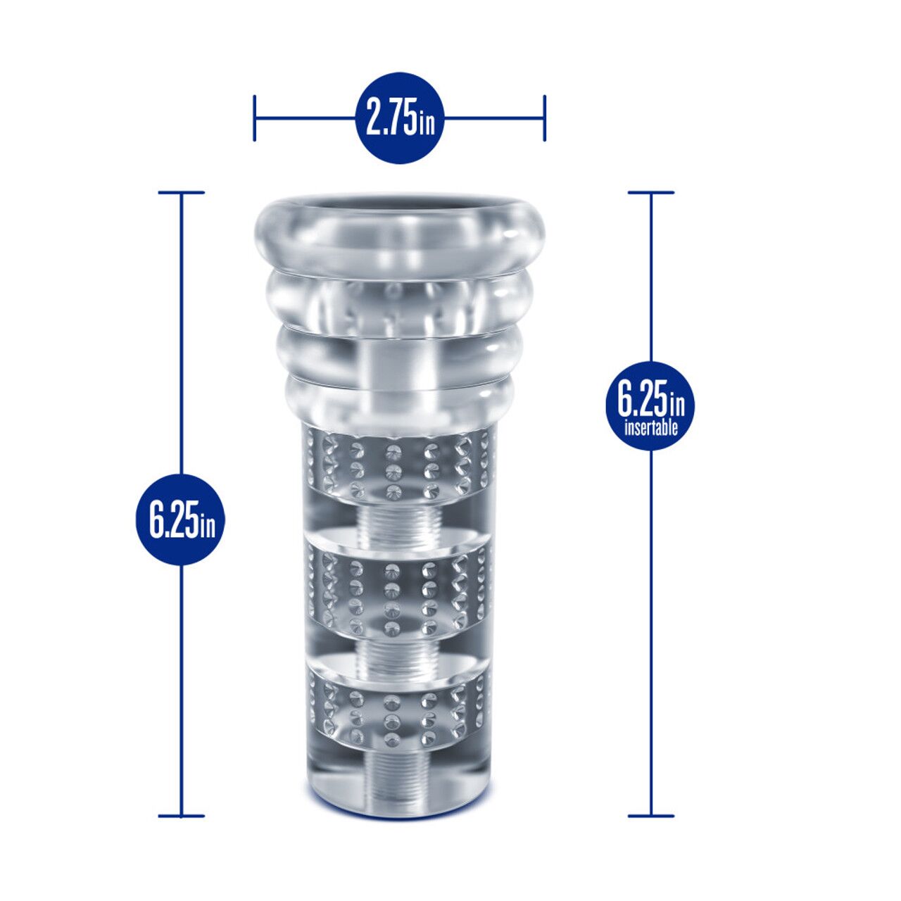 Мастурбатор Blush Rize – Luz Glow in the Dark Masturbator – Clear, всмоктування, світиться в темряві