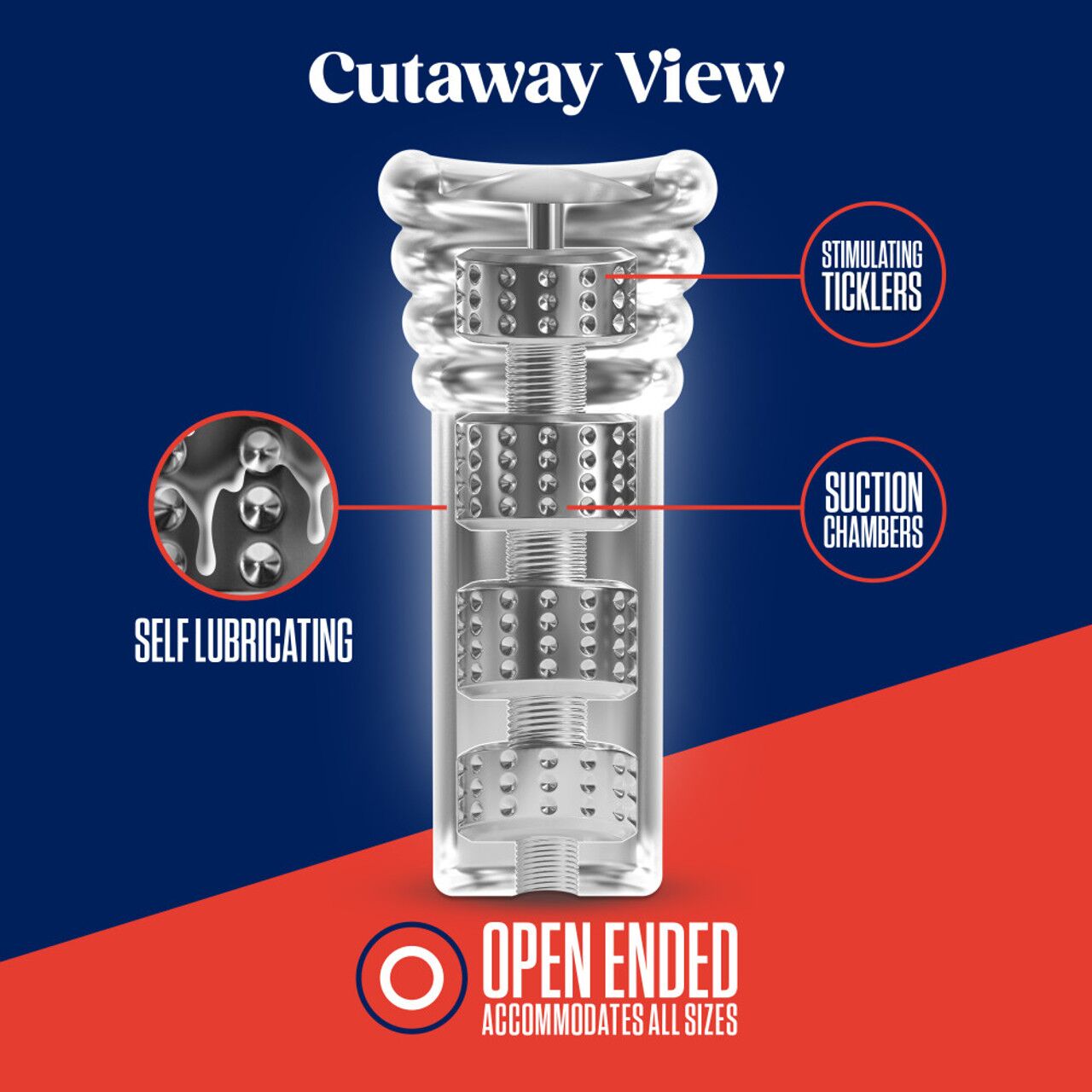 Мастурбатор Blush Rize – Luz Glow in the Dark Masturbator – Clear, всмоктування, світиться в темряві