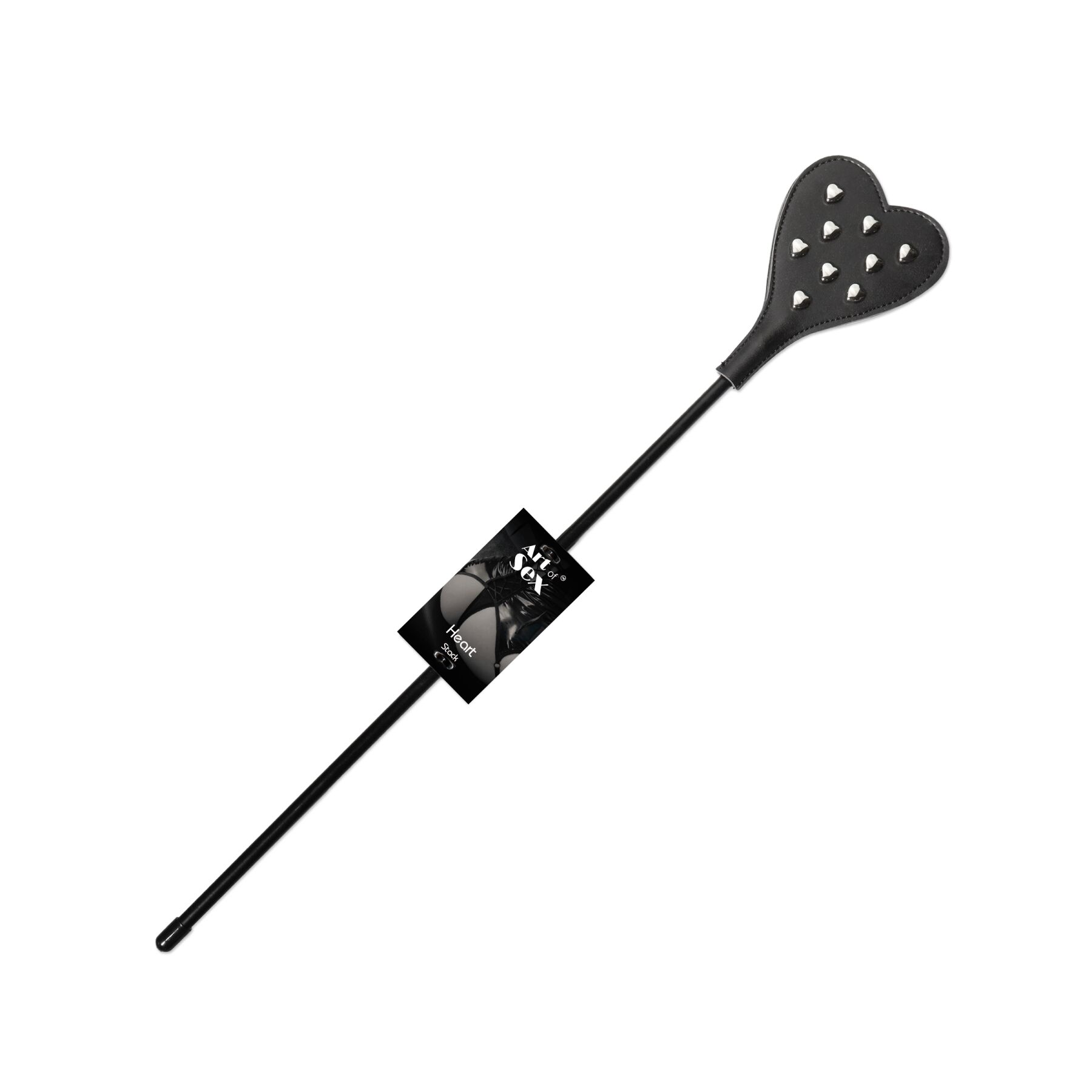 Стек з металевими гвинтами Art of Sex - BDSM Heart, екошкіра, колір чорний