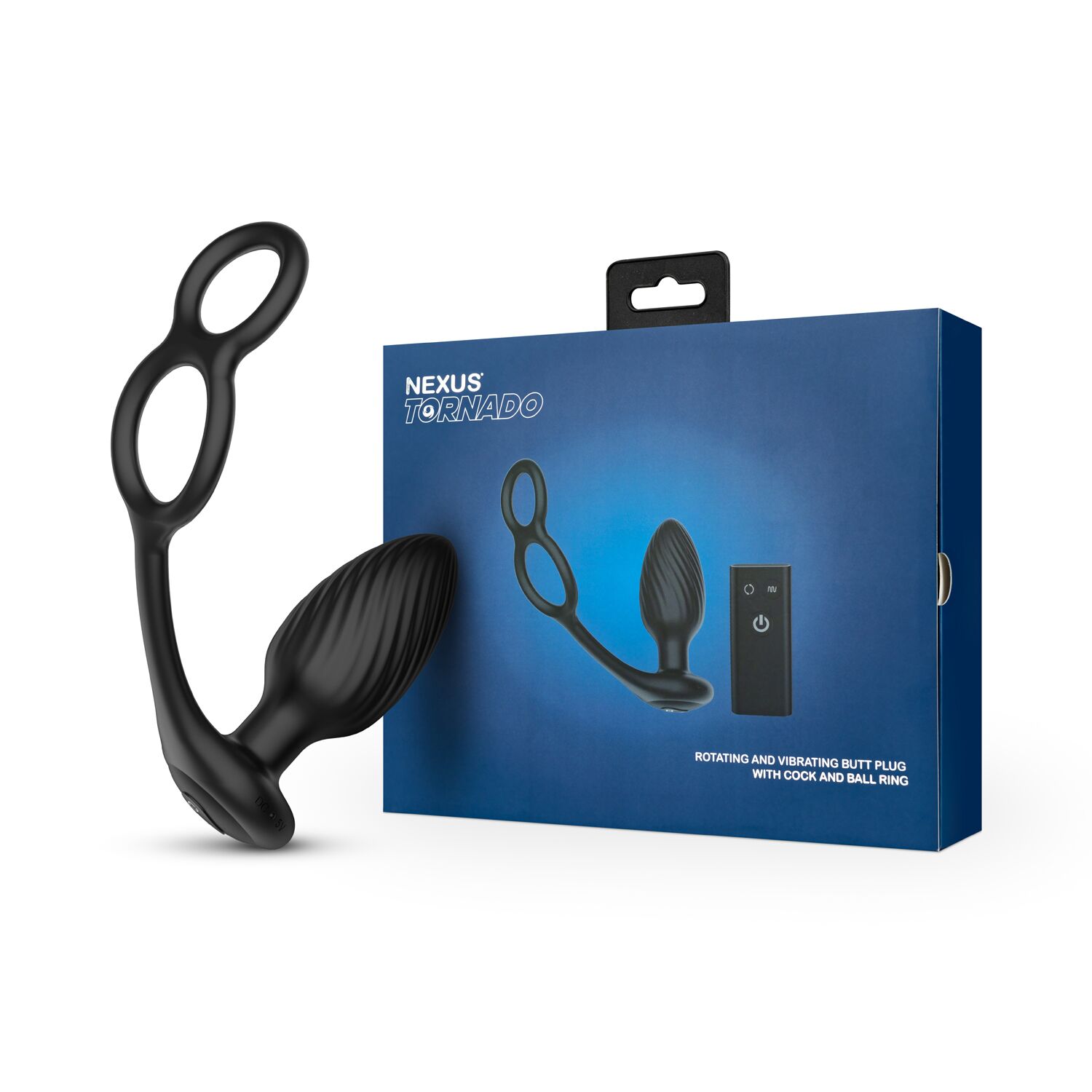 Анальна вібропробка Nexus Tornado Cock and Ball Ring обертання+вібрація, ерекційне кільце, пульт
