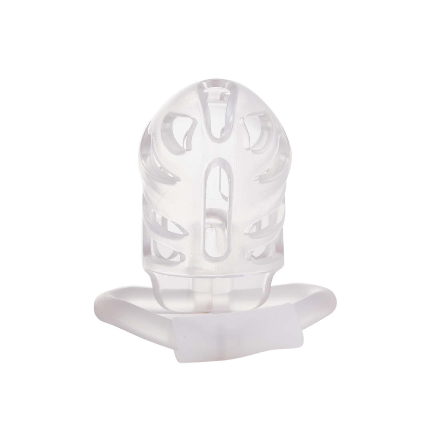 Клітка для пеніса LOCKINK SEVANDA Plastic Penis Chastity Cage, прозора, 3 кільця різних розмірів