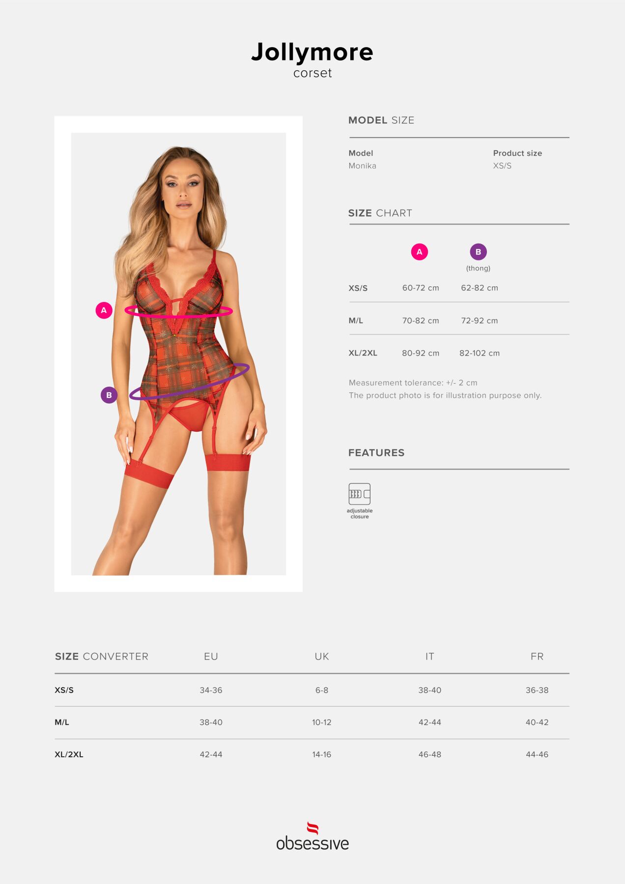 Корсет Obsessive Jollymore corset XS/S