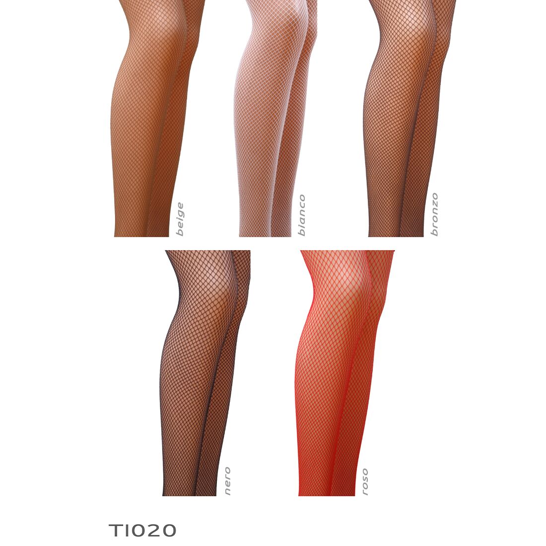 Колготки в сіточку без виділених трусиків Passion TI020 типу Кабаретка 1/2 (fishnet), nero